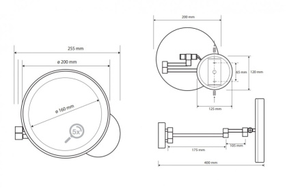 Косметическое зеркало Bemeta Dark 112101140 Черное матовое Косметическое зеркало Bemeta Dark 112101140 Черное матовое