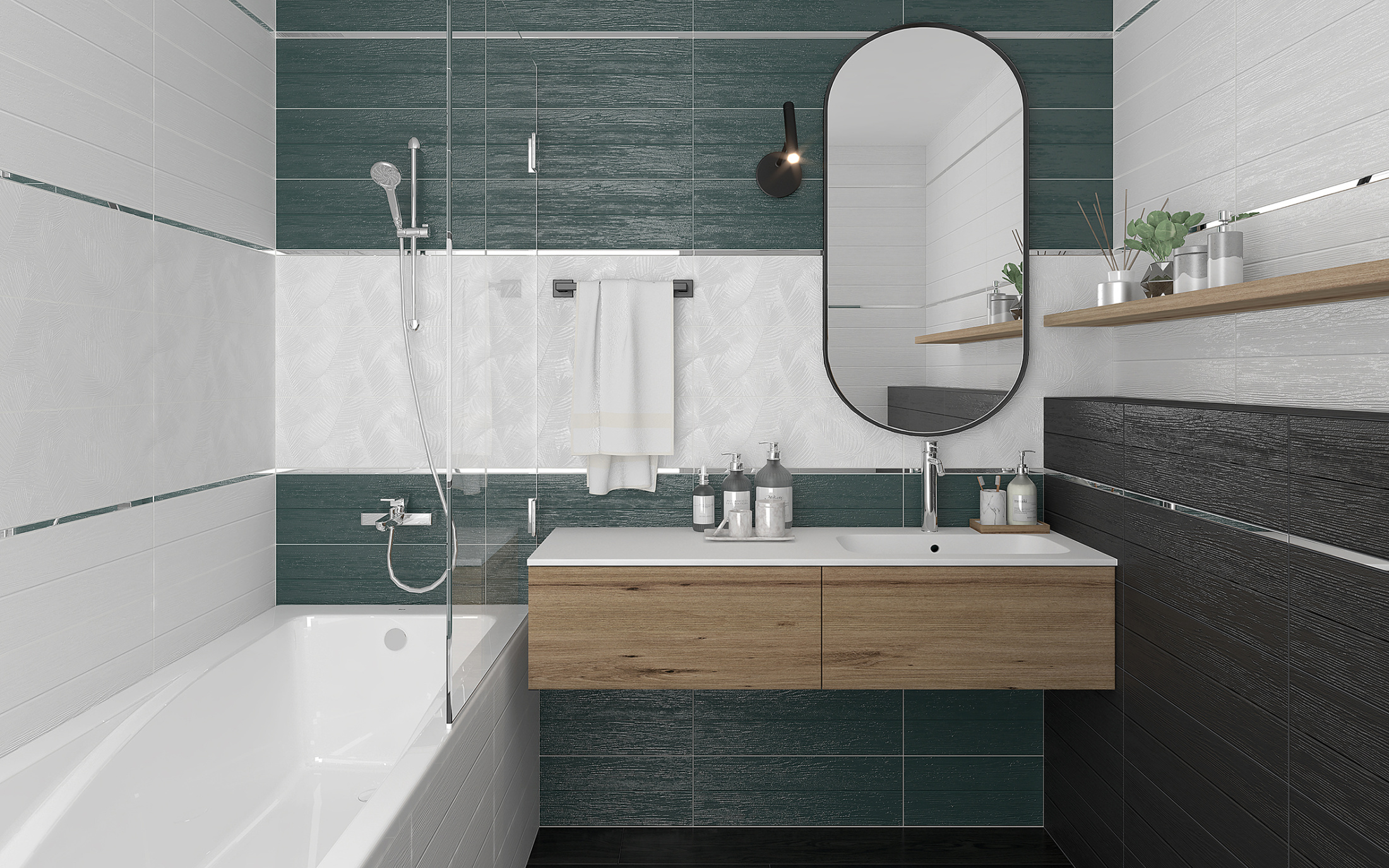 Kopengagen Плитка настенная графитовый 60145 20х60