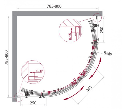 Душевой уголок BELBAGNO ACQUA-R-2 Душевой уголок BELBAGNO ACQUA-R-2