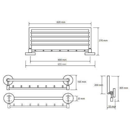 Полочка для полотенец с крючками