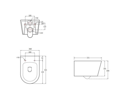 Подвесной унитаз Акватек Оберон AQ1365T-00