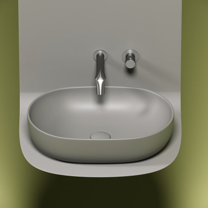 Умывальник чаша накладная овальная (цвет Антрацит Матовый) Element 600*415*135мм