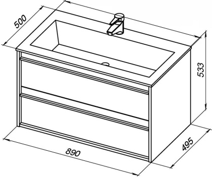 Тумба под раковину Aquanet Lino 90 белый матовый Тумба под раковину Aquanet Lino 90 белый матовый