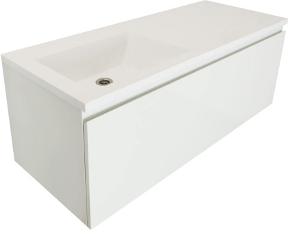 Тумба подвесная под умывальник Dallas Luxe 1150х482 левосторонняя 1 ящик (ШхГхВ) 1142х476х430