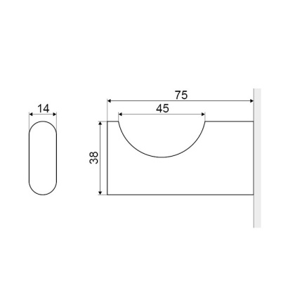 Крючок одинарный EXCELLENT Kobo (хром)