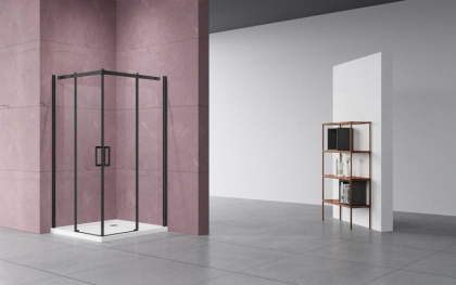 Душевой уголок Dice VSS-4D900CLB, 900*900, черный, стекло прозрачное Душевой уголок Dice VSS-4D900CLB, 900*900, черный, стекло прозрачное