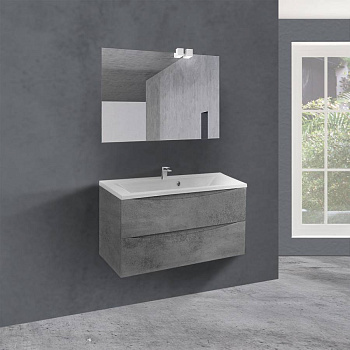 База под раковину Mia 900 подвесная, 2 выкатных ящика soft close, Beton База под раковину Mia 900 подвесная, 2 выкатных ящика soft close, Beton