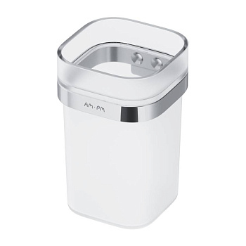 Стеклянный стакан Func с настенным держателем, 11,8х7,5х8,3 см, белый, A8F34300