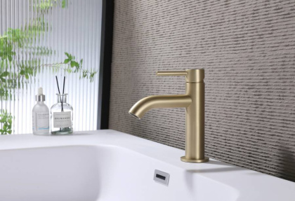 Смеситель для раковины Abber Wasser Kreis AF8110G золото матовое