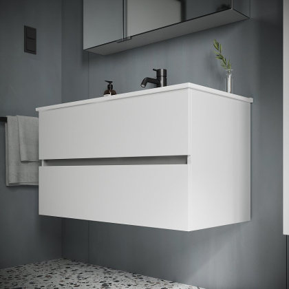 Тумба подвесная SANCOS Urban 790х450х550, c двумя ящиками оснащенными доводчиками, белый глянец , арт. UR80W Тумба подвесная SANCOS Urban 790х450х550, c двумя ящиками оснащенными доводчиками, белый глянец , арт. UR80W