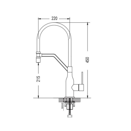 Смеситель для кухни с гибким изливом Shevanik S343C-1