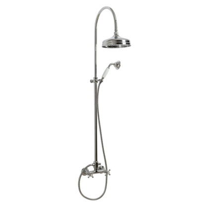 GOLF-CD-03/24-Bi Душевая стойка со смесителем, верхним и ручным душем Исполнение: Золото 24 карат, Ручки: Золото 24 карат 