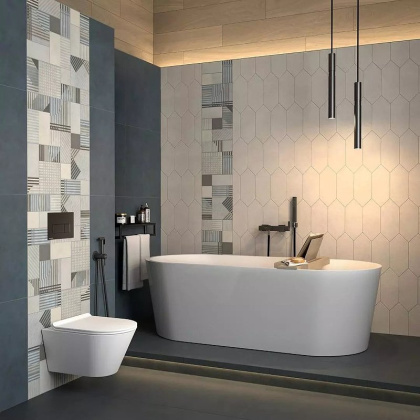 Декор Каламита серый светлый матовый 9,8x9,8x0,69