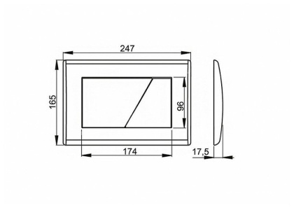 Кнопка управления для скрытых систем инсталляции, xром-глянец