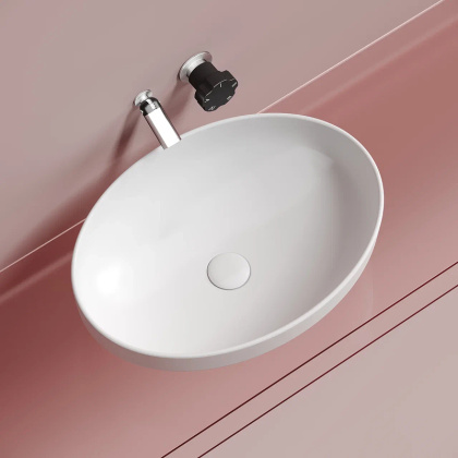 Умывальник чаша накладная овальная (цвет Белый Матовый) Element 502*363*145мм