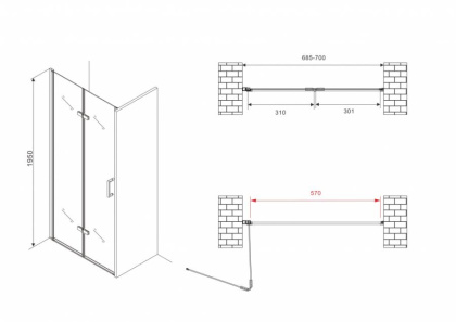 Душевая дверь ABBER Zart AG08070P