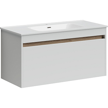 Тумба подвесная SANCOS Smart 990х450х500, c двумя ящиками оснащенными доводчиками, белый глянец , арт. SM100W Тумба подвесная SANCOS Smart 990х450х500, c двумя ящиками оснащенными доводчиками, белый глянец , арт. SM100W