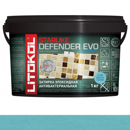 Затирка эпоксидная STARLIKE DEFENDER EVO, S.320 AZZURRO CARAIBI 1кг