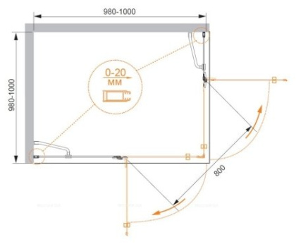 BERGAMO-W-A-2-100-C-Cr Душевой уголок