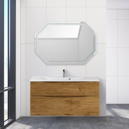 Тумба с раковиной подвесная BelBagno MARINO-H60 110 Rovere Moro, раковина белая Тумба с раковиной подвесная BelBagno MARINO-H60 110 Rovere Moro, раковина белая