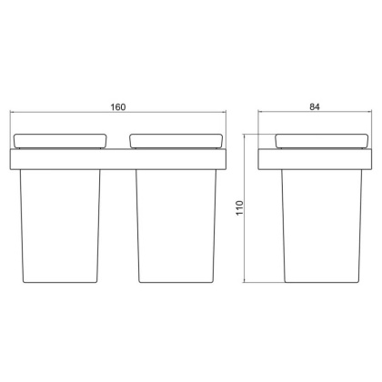Стакан для зубных щеток двойной Timo Petruma 15234/17 золото матовое