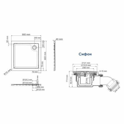 Salm 27T03 Душевой поддон Wasserkraft Salm 27T03 Душевой поддон Wasserkraft