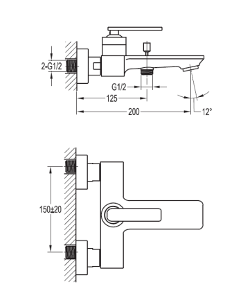 CITY-F-VD-01 Смеситель для ванны и душа CITY-F-VD-01 Смеситель для ванны и душа