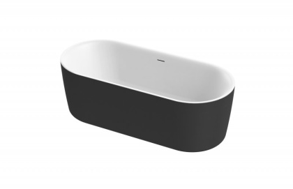 Акриловая ванна отдельно стоящая, цельная, белая матовая, CEZARES METAURO-INT-Central-180-80-60-W-MATT