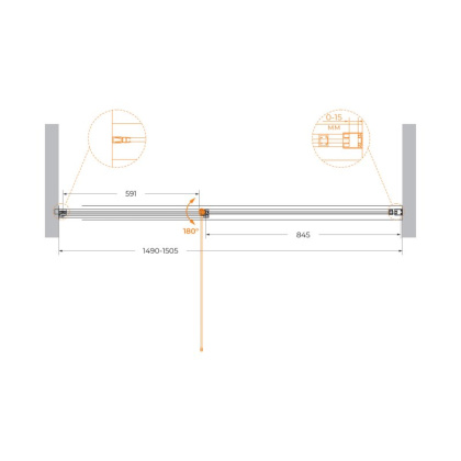 URBAN-B-12-120-C-CR Душевая дверь