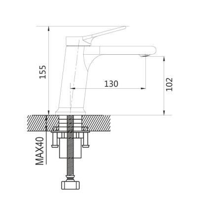 Смеситель для раковины латунь, хром S8301