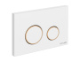 Кнопка TWINS пластик белый матовый с рамкой