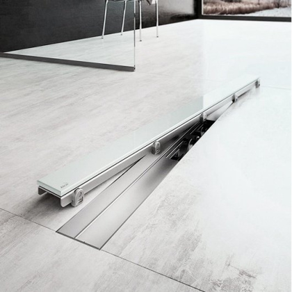 GLASS - Решетка для водоотводящего желоба, стекло-белый