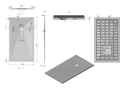Поддон для душа из искусственного камня VST-4SR9016W, 1600*900*30, белый матовый Поддон для душа из искусственного камня VST-4SR9016W, 1600*900*30, белый матовый