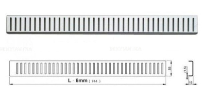 Решетка для водоотводящего желоба, нержавеющая сталь-глянец