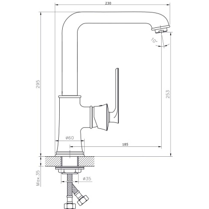 Смеситель для кухонной мойки  RUSH Flores (FL0835-22) Смеситель для кухонной мойки  RUSH Flores (FL0835-22)