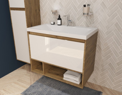 Тумба подвесная под умывальник Monaсo Wood 800х480 1 ящик (ШхГхВ) 798х476х607