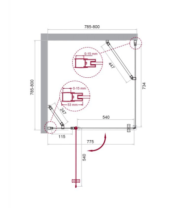 Душевой уголок BelBagno ETNA-A-12-80-C-Cr Душевой уголок BelBagno ETNA-A-12-80-C-Cr