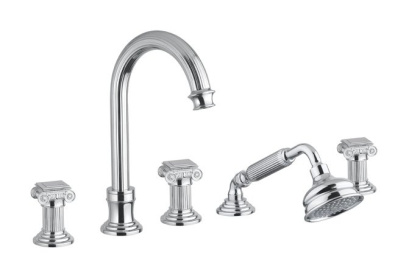 OLIMP-BVD-03/24-M Смеситель на борт ванны с выдвижным душем и переключателем, золото OLIMP-BVD-03/24-M Смеситель на борт ванны с выдвижным душем и переключателем, золото