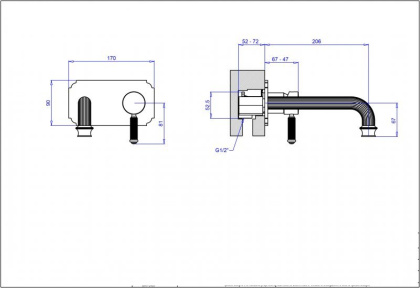 APHRODITE-BLSM2-03/24-Bi Встраиваемый смеситель для раковины, однорычажный, исполнение золото 24 карат, ручки белые