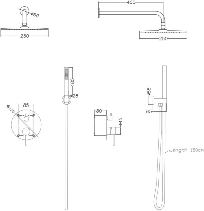 Душевой комплект Creto Element 2.0-WSM3-CR хром глянец