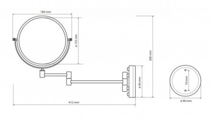 Косметическое зеркало без подсветки, мат Косметическое зеркало без подсветки, мат
