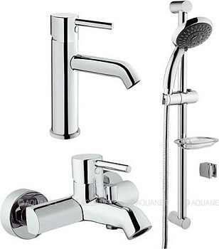 Набор смесителей Vitra Minimax S, 3 в 1 (раковина, в/д, душ. гарнитур 5 режимов) A49153EXP