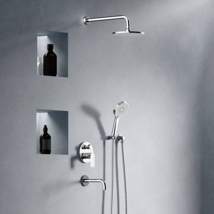 947510000 Apollo встраиваемая душевая система с ванно-душевым смесителем и изливом, хром