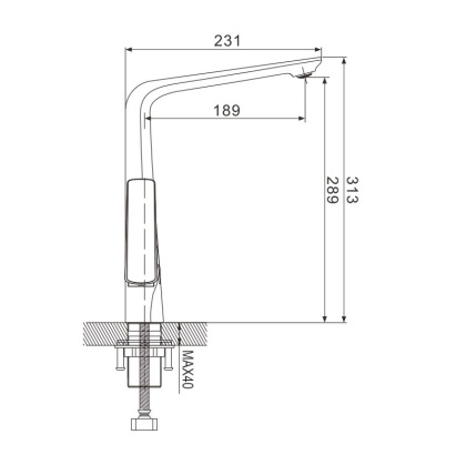 Смеситель для кухни, латунь R1313F