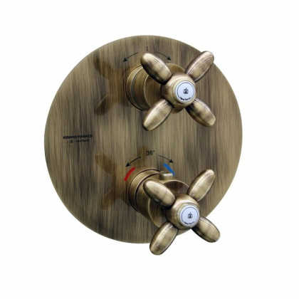 Встраиваемый термостатический смеситель для душа MUSE с регулировкой температуры, потертая бронза