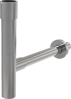 Сифон для умывальника DN32 DESIGN, цельнометаллический, массивный