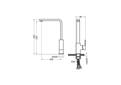 Смеситель для кухни AQUATEK, матовый черный AQ1680MB ЛИБРА