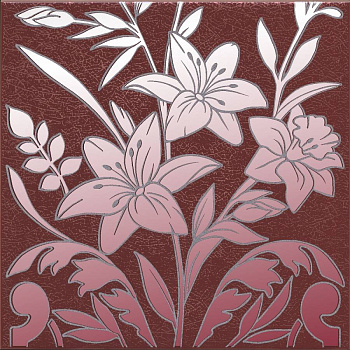 Декор Барберино 3 бордо глянцевый 20x20x0,69 Декор Барберино 3 бордо глянцевый 20x20x0,69