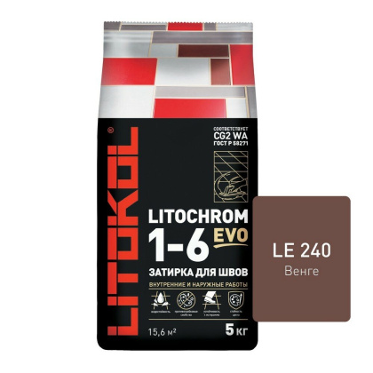 Затирка цементная LITOCHROM 1-6 EVO LE.240 венге 5кг