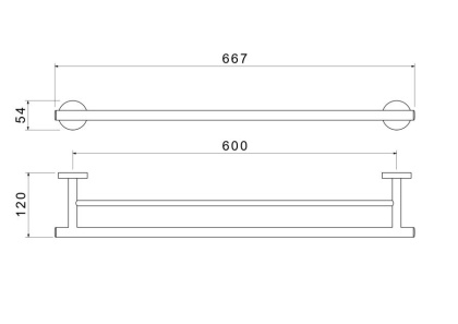 Полотенцедержатель двойной 600 мм AQUATEK AQ4230CR ОБЕРОН